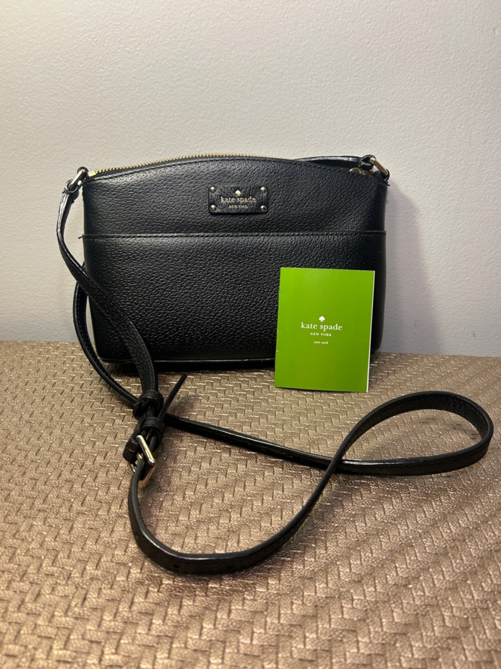 kate spade Black Pebbled Leather Crossbody with Gold Hardware - Picture 2 of 9
